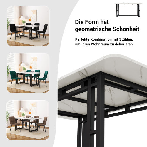 Metal Frame Rectangular Dining Table Modern Kitchen Table